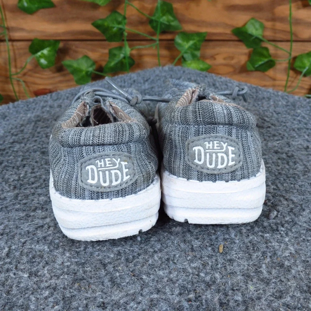 Hey Dude Wally Toddler Boy Shoe Size 6 Casual Loafer Stone Grey Linen 40160-270